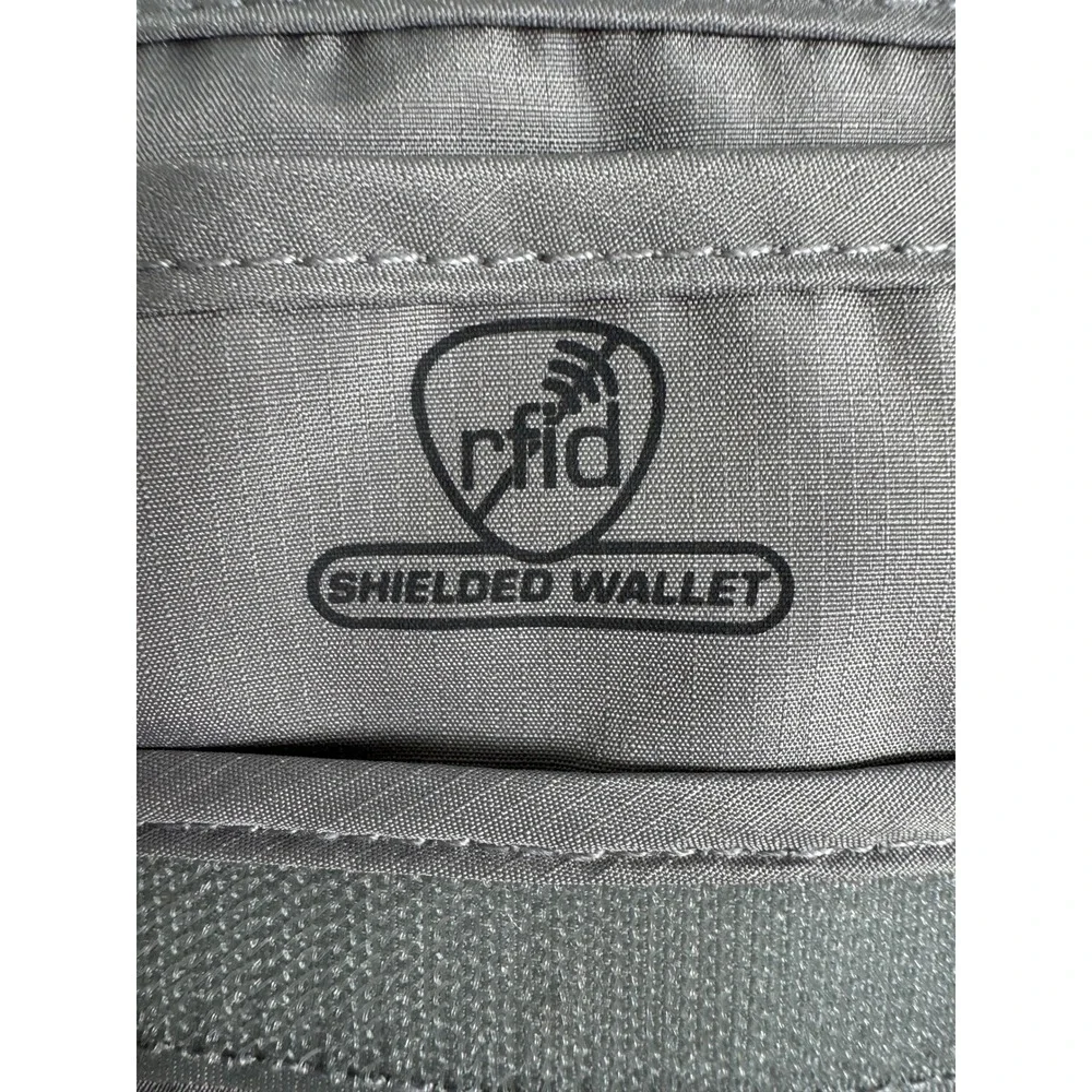 Travelon RFID Blocking Neck Wallet Grey Nylon Anti-Theft Travel Pouch Passport - Picture 7 of 9